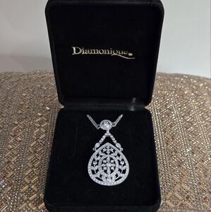 Sterling And Diamonique Fancy Necklace - PRICE DROP